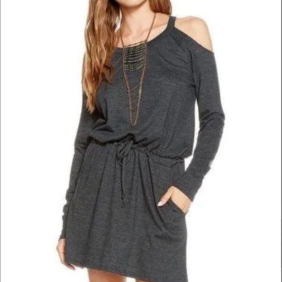 Chaser Charcoal Dress Women’s Drawstring Pockets Medium - Picture 1 of 6